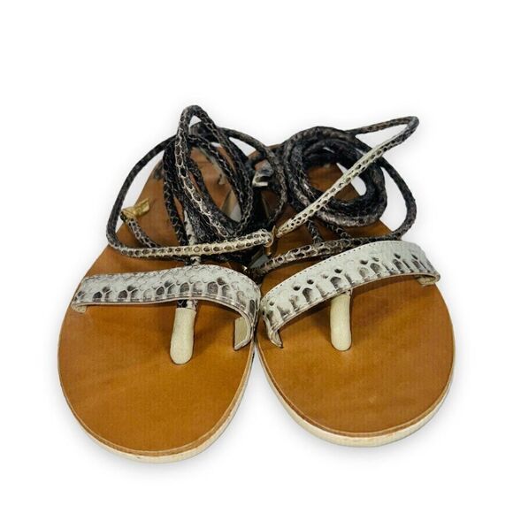 L*Space by Cocobella Natural Rio Snakeskin Sandals L_RIO-110 Women's 7.5 - Picture 3 of 9